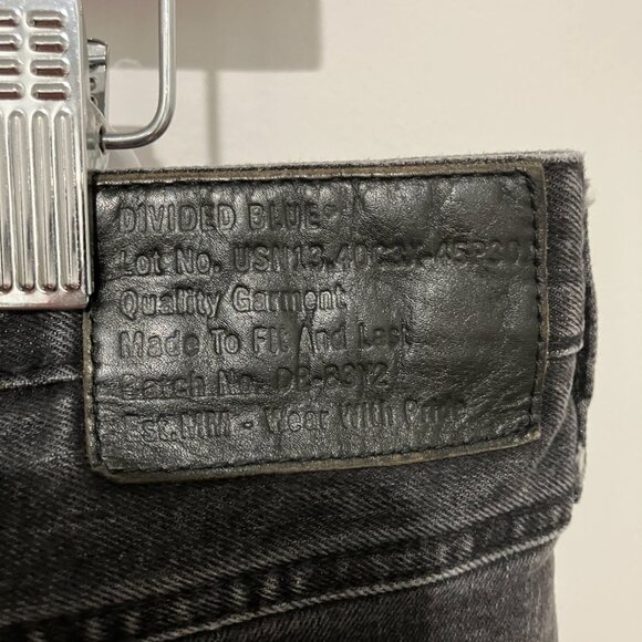 Divided Blue Men's Straight Leg Jeans, Black, Size 36x34 - Picture 2 of 4